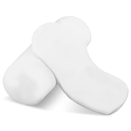 Bremorou 2 Pcs Cylindrical Pillow Case Cervical Neck Roll Pillow Cover With Zipper Round Soft Bolster Pillowcases Covers For Cylindrical Cushion, Neck Roll Pillow Case Only (16.14 X 5.9 Inch, White)