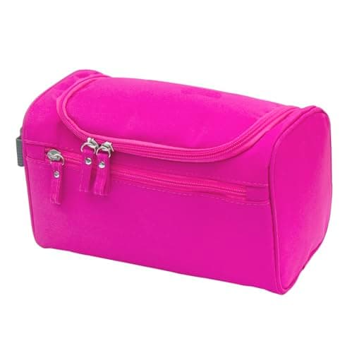 ONEGenug Hanging Toiletry Bag for Men & Women, Travel Wash Bag Cosmetics Makeup Bag Organizer for Travel Essentials with Handle Rose — view 3