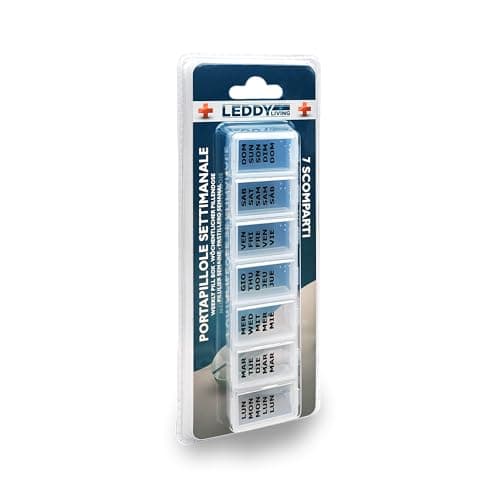 Weekly Pill Organizer Rectangular 7 Compartments 15.3x3.7 cm – Multilingual EN IT DE FR ES with Braille, Reinforced Hinges, Secure Closures — view 6