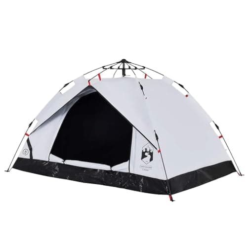 Ziaphsol Dome Camping Tent for 3 People White Darkened, Waterproof Family Tent with Quick Release, Ventilated, with E Connection, Lightweight Pack Size for Outdoor, Trekking and Festival — view 3