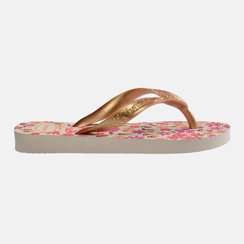 Havaianas Kids Flores Girls FlipFlop Beige/Golden,1/2 UK — view 3