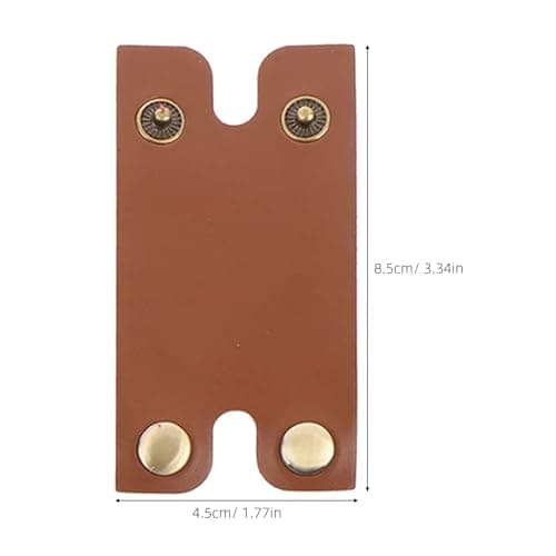 LOORGVEL 4pcs Manual Safety Head Protector Set Brown Leather Double Edge Head Cover Protective Sheath for Men’s Travel Shaving — view 2