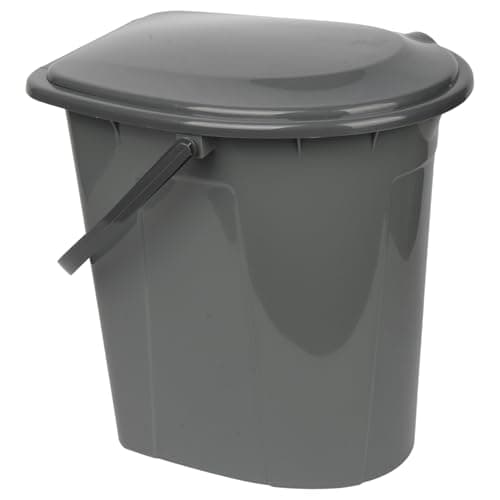 24L Portable Camping Toilet – Bucket-Style Loo with Hinged Seat & Lid, Lightweight & Sturdy, 41×35 cm • Height 42.5 cm – Ideal for Tents, Vans, Festivals, Garden/Renovation Backup (Anthracite) — view 5