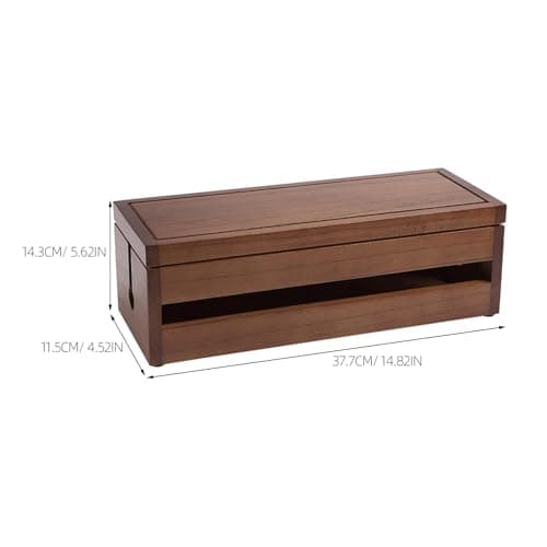 Toddmomy Wooden Socket Storage Box Coffee Multi Functional Charger — view 2
