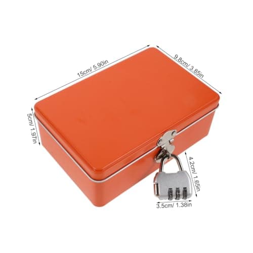 NUOBESTY Metal Box with Combination Lock Lightweight Iron Mini Locked Box for Office and Travel Rectangular Vintage Decorative Aesthetic Jewelry Organizer and Small Treasure — view 2