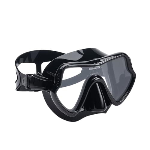 Adult Diving Mask with Nose Cover Anti-fog, HD Tempered Glass Snorkel Mask with Clear 180° Panoramic View, No Leak Swim Pool Goggles for Women Men Youth Unisex Snorkeling Freediving