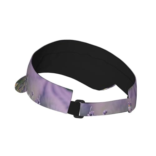 njkhbolk Lavender and Daisies Print Sunscreen Visor Cap,Adjustable,Suitable Tennis,Baseball,Golf,Running,Cycling etc, Black, One size — view 3