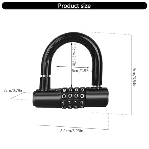 CAZSTYK High-Security Bike Chain U-lock, Alloy Steel Anti-Theft Combination Padlock for Travel & Camping Bike Box — view 5
