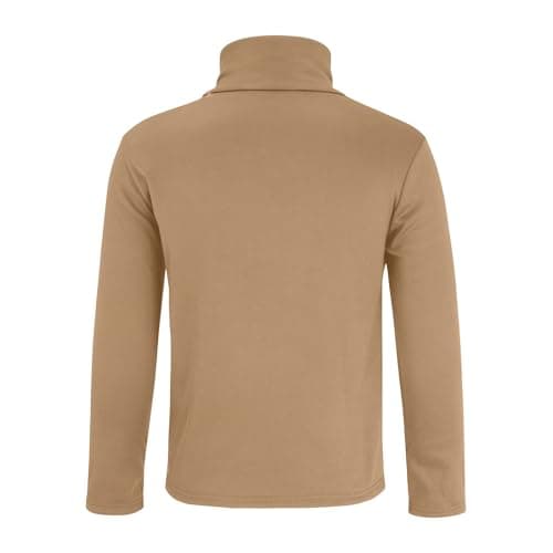Men's Thermal Fleece Turtleneck Sweater Warm Winter Base Layer Top Khaki — view 5