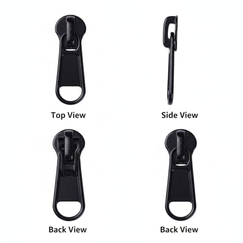 8 Pcs Zipper Repair Kit, Zip Pull Replacements in Black & Silver – 4 Sizes (#3#5#8#10) Detachable Zip Puller Set, Fix Zip on Coats Bags Luggage Backpacks​ (Black) — view 3