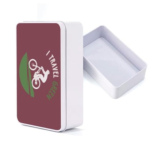 Fabulous Red Metal Box – I Travel Green Mountain Bike Travel Nature – 11 x 18.5 x 5.5 cm – Storage Box, Key, Tools, Lunch Box, Sugar, Biscuit — view 3