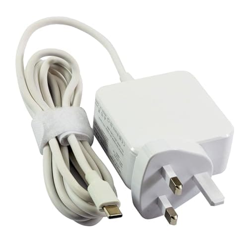 Lite-am 45W USB-C Fast Charger PD 3.0 UK Plug Power Adapter with Type-C Cable White For Amazon Eero Pro-6 mesh WiFi Router, Fire HD 8