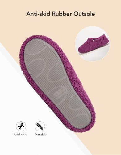 VeraCosy Women's Fuzzy Slippers Warm Comfy Memory Foam Shoes Purple, 5/6 UK — view 6