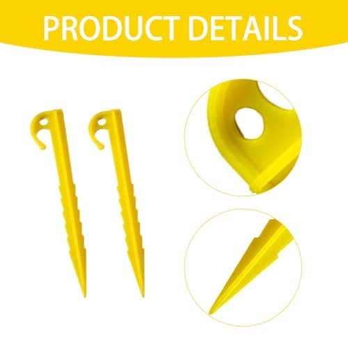 24 Pcs Plastic Tent Pegs, Heavy Duty Plastic Tent Nails for Awning Camping Caravan, Sturdy and Durable Camping Spike Hook, Reusable Canopy Stakes, Suitable for Fixing Tents, Tarps, Garden Weed Mat — view 3