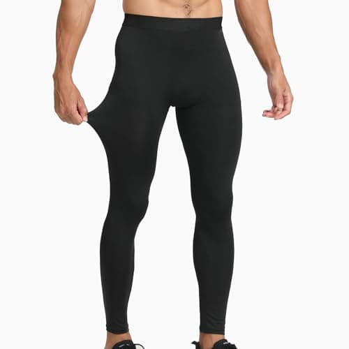 Towintec Men’s Thermal Leggings Fleece Lined Compression Tights Warm Base Layer Pants Cold Weather Running Thermal Trousers Sports Underpants Winter Workout Underwear Bottoms Hiking Skiing Cycling — view 2