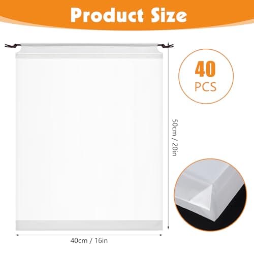 40 Pcs Clear Clothes Bags for Travel, Drawstring Bags, Shoe Bags 50 * 40 CM — view 2
