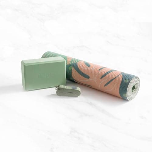 MYGA Yoga Starter Set - 6mm Non-Slip Yoga Mat, Yoga Block and Strap - Starter Kit for Beginners in Pilates, Exercise and Fitness - Palm — view 3