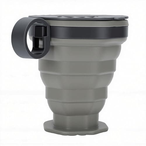 Qcwwy Collapsible Silicone Travel Mug with Lid, 220ml — view 4