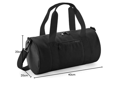 BagBase BG140s Mini Barrel Bag - Black/Black — view 6