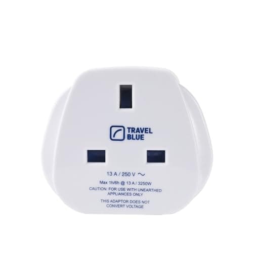 Travel Blue® UK to US Plug Adaptor | UK 3-Pin to US 2-Pin Plug Travel Adaptor Converter | Works in USA, Canada, Japan, China, Thailand & More | Compact & Lightweight - Pack of 1 — view 2