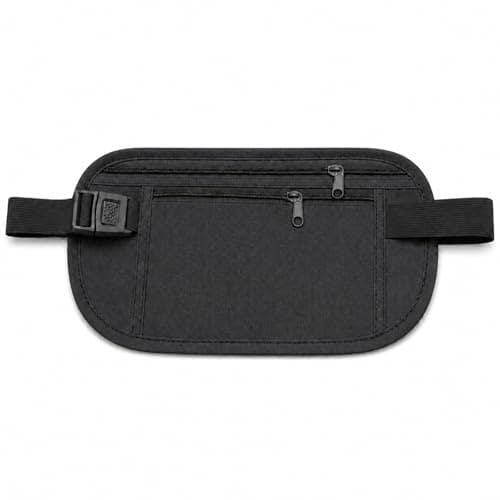 RFID Blocking Money Belt, Slim Hidden Travel Waist Bag for Men & Women