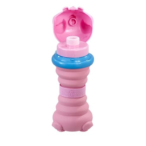 Bottle Besteez: Kool Kitten - Pink | Collapsible 360ml Reusable Bottle | Drip Resistant & Leakproof Kids Water Bottle | Ideal for Back to School | BPA Free — view 3