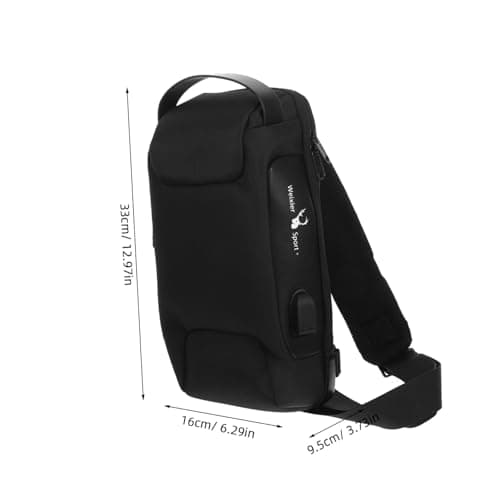 TOPPERFUN Waterproof Oxford Cloth Anti-Theft Cross Body Bag for Men, Sling Chest Bag with USB Charging Port, RFID Blocking for Travelling, Walking — view 2