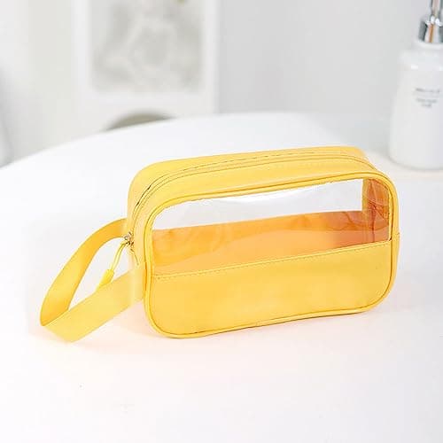 FIYUK Toiletry Travel Wash Bag Waterproof Portable Traveling Accessories Organizer for Women and Men, Yellow — view 4