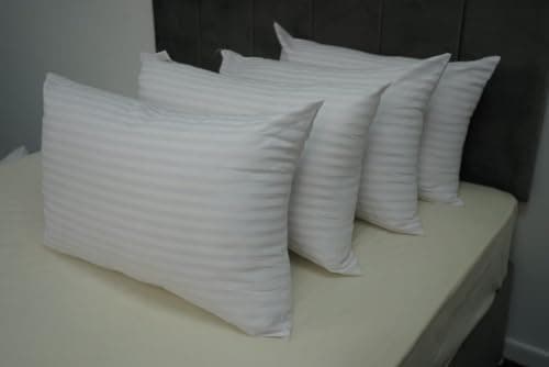 ARLINENS Stripe Pillows 6 Pack Hotel Quality Side Sleeper Bounce Back Bed Pillow Hollow Fibre Stuffed Anti-Allergy Pillows Standard Size 74x48cm — view 5