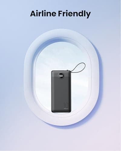 Coowisty Power Bank, Slim 10000mAh Portable Charger with 4 Built in Cables — view 6