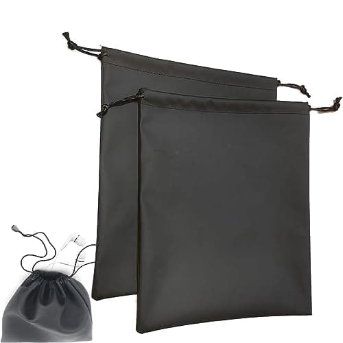 NHBETYS PU Leather Headphone Storage Bag, Waterproof Headphone Protection Pouch with Drawstring for Carrying Storing(Size:2 pcs) — view 2