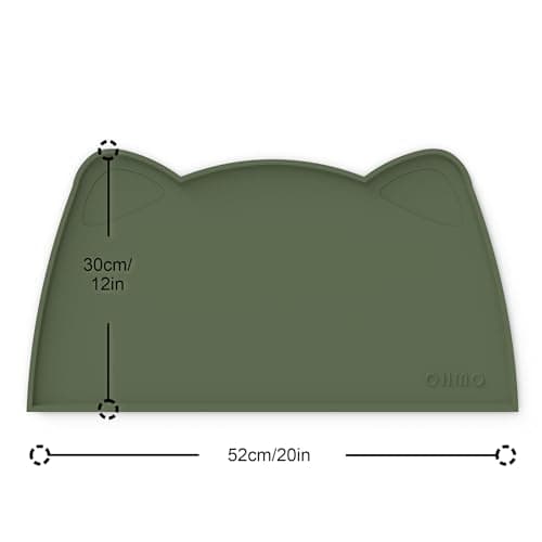 OHMO Silicone Cat Food Mat for Food&Water Bowls, 52x30cm, Camo Green — view 2