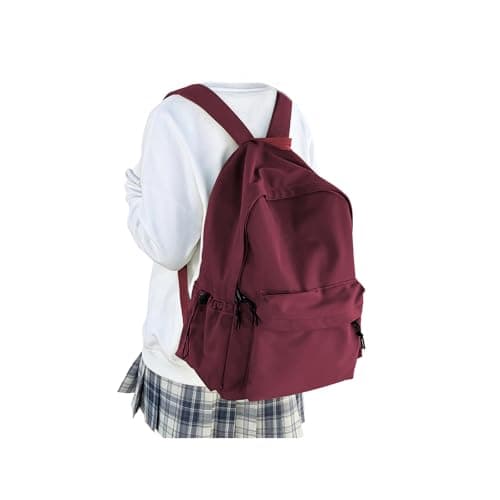 HYC00 School Backpack Womens, Causal Travel School Bags 14 Inch Laptop Backpack Rucksack Bag for Women Teenage Girls Boys Lightweight College Rucksack Water Resistant Bookbag Work Daypack, Red