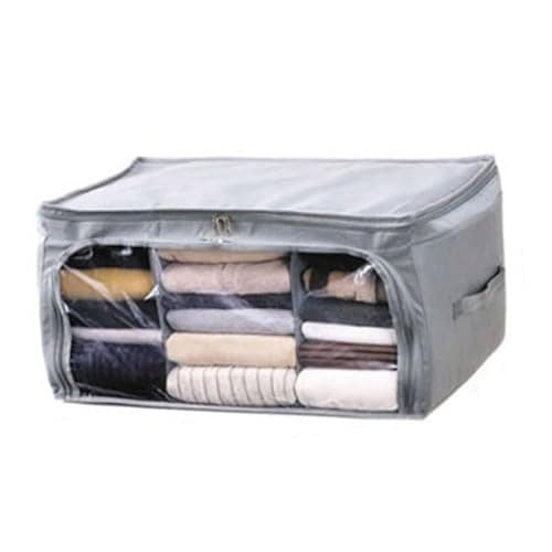 Baluue Bamboo Charcoal Garment Storage Bags Clothes Organizer Grey Vacuum Bedding Quilt Blanket Closet