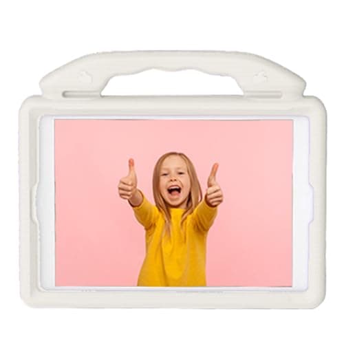 Cocoarm Protective Case EVA Shockproof Tablet Case with 90 Degree Rotating Handle 10.2 10.5 Inch for 9th 8th 7th Gen Air 3 Pro .5 Kids Students Travel (Cream White) — view 2