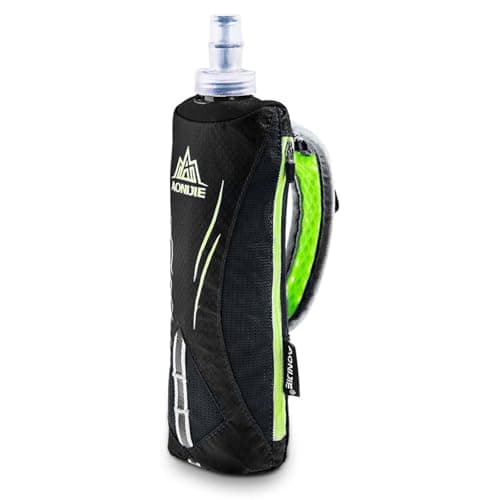 TRIWONDER Handheld Running Water Bottle with Hand Strap Collapsible Soft Flask for Runners Leakproof Hydration Pack Carrier for Jogging Hiking (Black - 500ml)