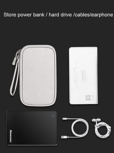 Hosoncovy Double Layer Power Bank Case Power Bank Carrying Case Power Bank Travel Case Storage Bag Cables Organizer for Romoss Samsung Anker 20000mAh 10000mAh Power Bank (Black) — view 4