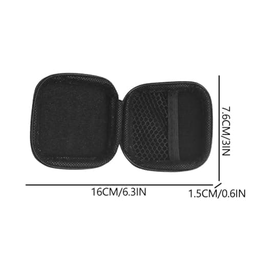 SHUNCHG 2pcs Mini Earphone Case Protective Bag Box Hard Case Zipper Headphone Storage Bags EVA Hard Shell Square Carrying Case Multifunctional Earbud Storage Pouches — view 2