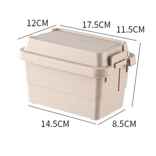 AMSLSIU Waterproof Outdoor Storage Box Camping Travel Hiking Barbecue BBQ Car Trunk Organizer, Beige, Medium — view 2