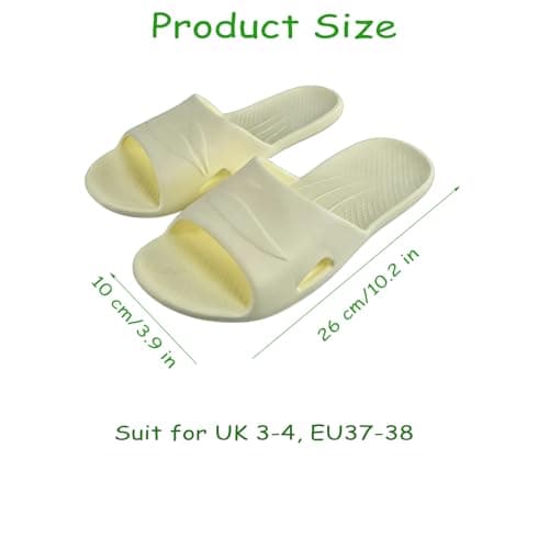 EQLEF Hotel Slippers, Plastic Portable Travel Slippers Anti-slip Foldable Shower Slipper for Hotel Bathroom Spa (Beige, UK Footwear Size System, Adult, Women, Numeric, Medium, 4.5) — view 6