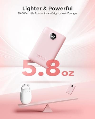 VEEKTOMX Power Bank Fast Charging, 10000mAh Mini USB C Portable Charger with PD QC 3.0, Small Battery Pack, Compact External Battery Bank for iPhone, Samsung, Travel Essentials (Pink) — view 2