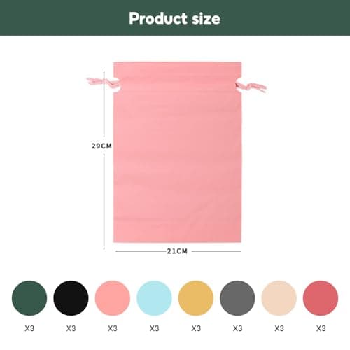 Travel Storage Waterproof Drawstring Bags, 24PCS Waterproof Drawstring Bags, Portable Non-Woven Shoe Packing Clothes Bag, Storage Sack for Gym Sport Swim(8 Colors) — view 2