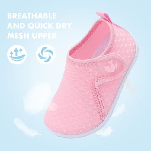 JOINFREE Slippers for Baby Boys Girls Summer Water Shoes Breathable Comfort Non-Slip Toddler Aqua Shoes Quick-Dry for Beach, Pool & Swimming NPink 12-18 Months — view 4