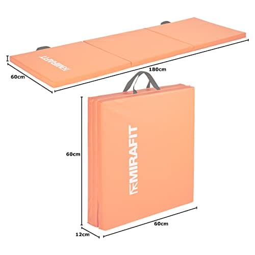 Mirafit 6ft Folding Exercise Mat - 4cm - Choice of Colour Orange — view 6