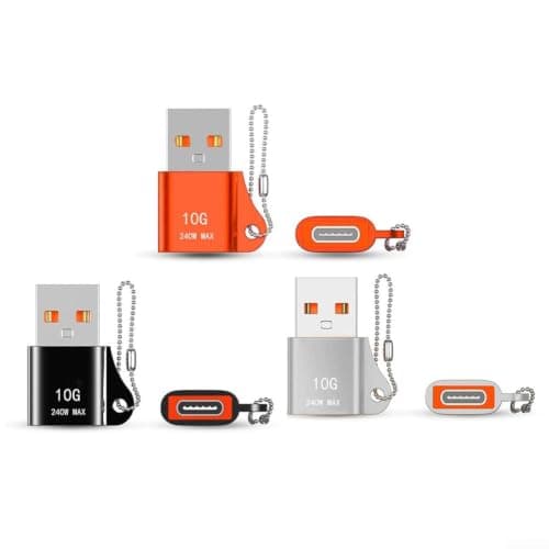 Keychain USB C Adapter for Car Charger Travel(Silver) — view 6