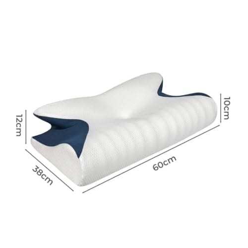 Lavio Cervical Neck Pillow Memory Foam Orthopedic Ergonomic Support Blue — view 2