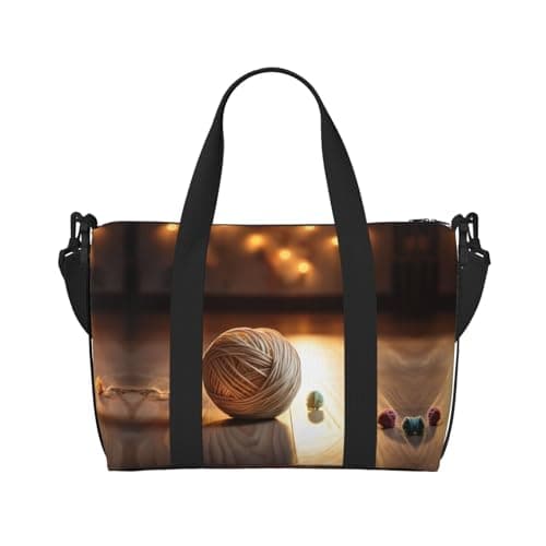 Powzjzw Knitting Wool Travel Duffle Bag Weekender Carry On Tote Bags for Women Hospital Bags for Labor and Delivery Overnight Luggage Bag — view 2