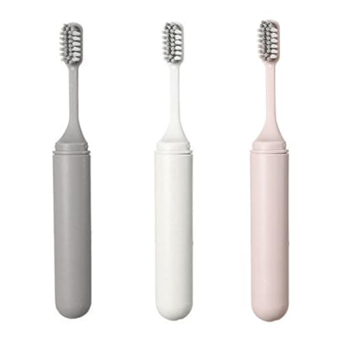 3Pcs Folding Toothbrush, Portable Travel Toothbrush with Protective Case