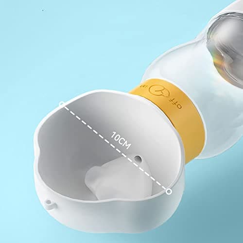 croselyu Pet Portable Water Dispenser Walk Your Dog Water Bottle Cat Out Water Cup Pet Feeder,1pce (350+200 ml,White) — view 4