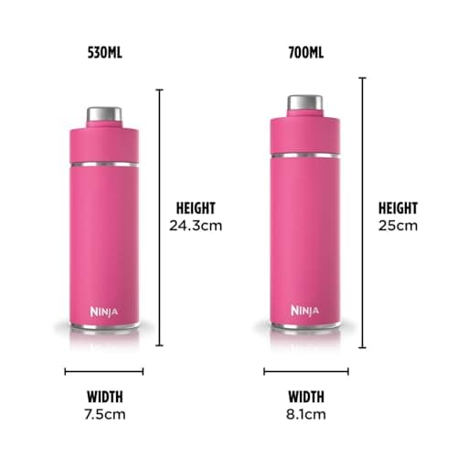 Ninja Thirsti 700ml Water Bottle with Leak-Proof Lid, Hot Pink DW2401EUUKBP — view 5